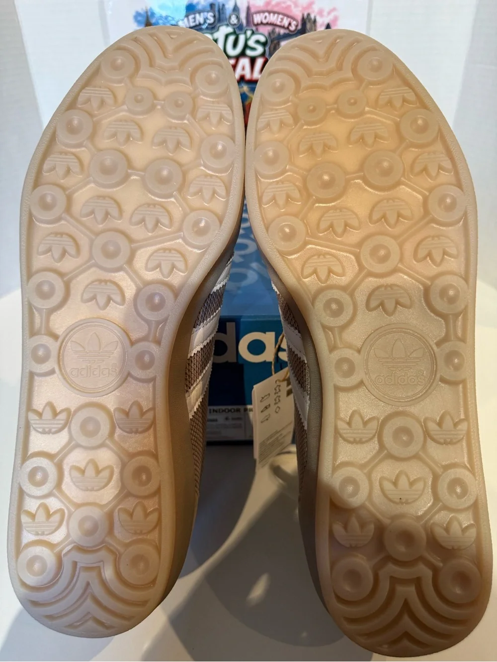 adidas Gazelle Indoor Pro Sneakers in Taupe and White